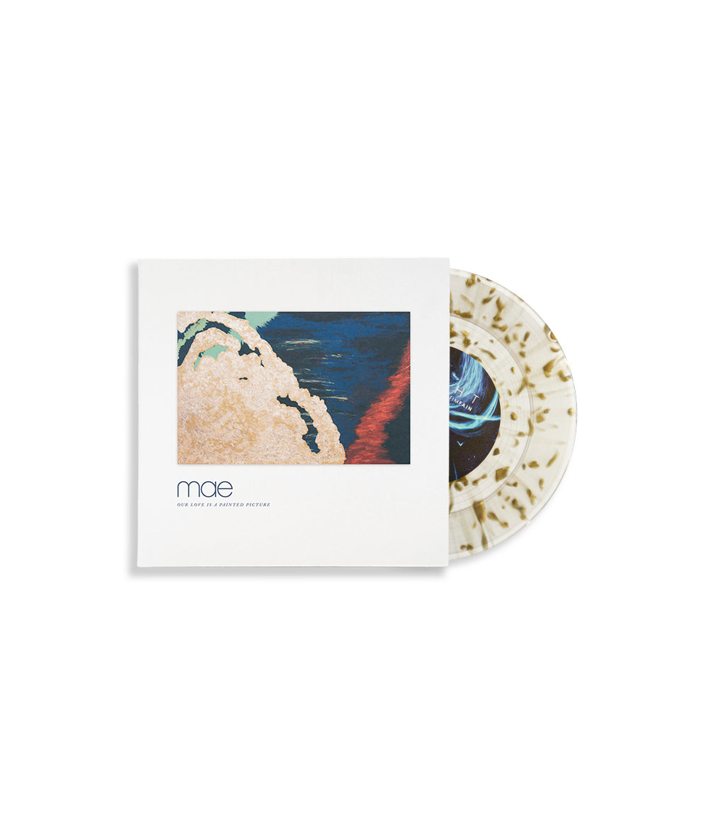 Mae Our Love Is A Painted Picture 7" Vinyl (Clear / Gold Splatter) + Enamel Pin